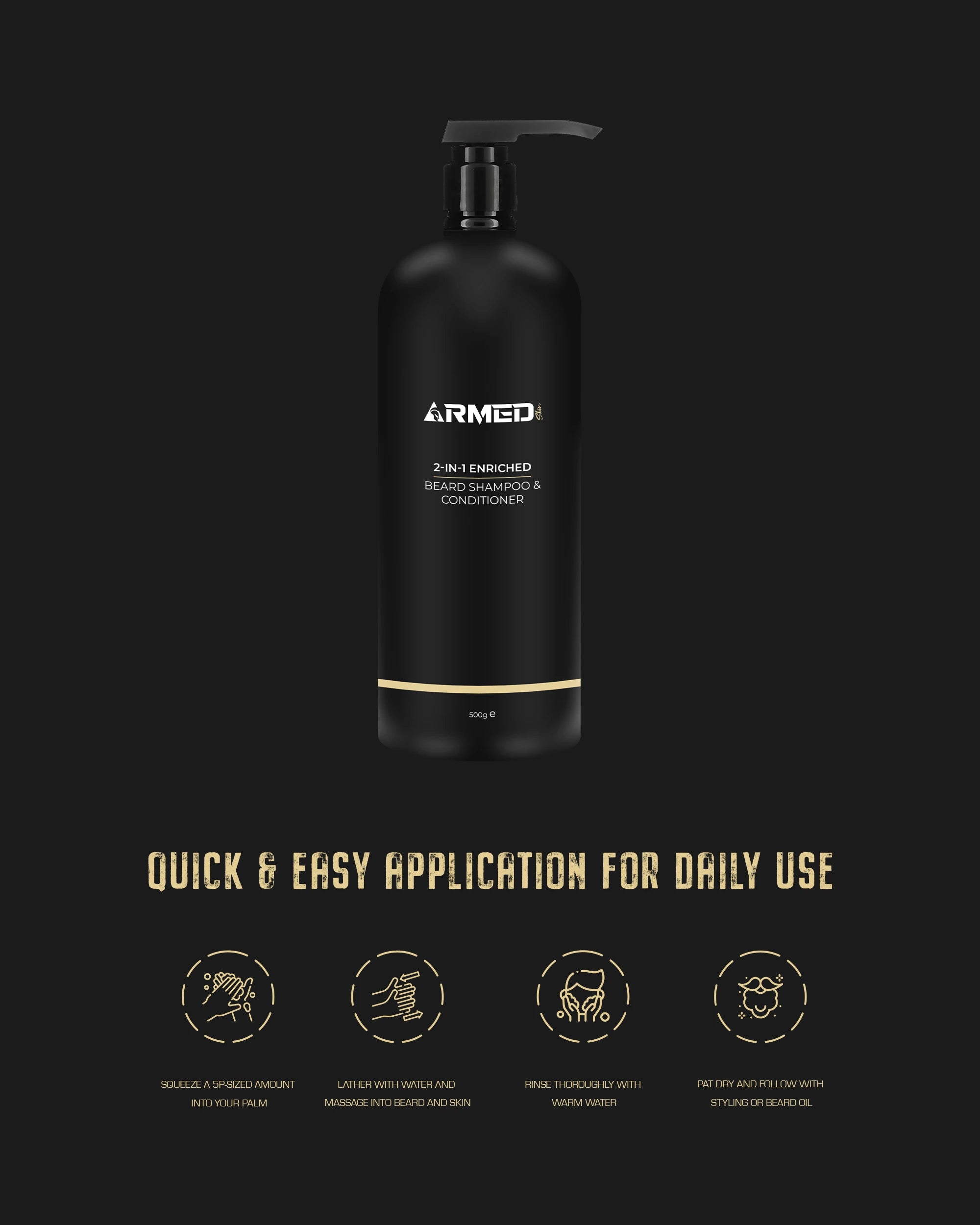 2 In 1 Beard Shampoo & Conditioner 500ml